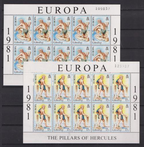 Gibraltar1981 Blok EUROPA Schilderijen 10x Hercules, Postzegels en Munten, Postzegels | Thematische zegels, Postfris, Koningshuis