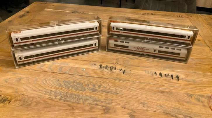 4 Fleischmann ICE rijtuigen, Hobby en Vrije tijd, Modeltreinen | H0, Zo goed als nieuw, Wagon, Gelijkstroom, Fleischmann, Ophalen of Verzenden
