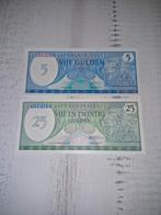 Surinaamse Gulden Biljetten - 5 & 25 Gulden UNC, Postzegels en Munten, Bankbiljetten | Nederland, Ophalen of Verzenden, 5 gulden