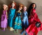 5 Disney barbies, Rapunzel, Merida, Elsa, Anna en Elena, Kinderen en Baby's, Speelgoed | Poppen, Ophalen of Verzenden, Gebruikt