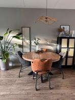Ronde mangohouten eettafel – stijlvol en stevig. 130cm, Huis en Inrichting, Tafels | Eettafels, Ophalen, Zo goed als nieuw