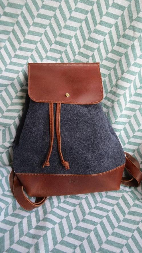 JOST, rugzak, rugtas, leer/stof, 35x25x11, HE/DA, leren tas, Sieraden, Tassen en Uiterlijk, Tassen | Rugtassen, Nieuw, Overige merken
