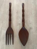 Vintage houten vork en lepel, Ophalen of Verzenden