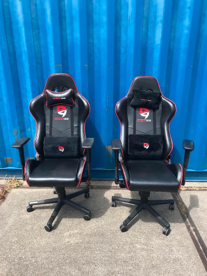 Diablo Nine gamestoel de luxe + meer gaming chair de luxe, Huis en Inrichting, Bureaustoelen, Zo goed als nieuw, Zwart, Ophalen of Verzenden