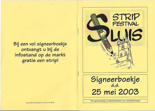 Signeerboekje Sluis met diverse handtekeningen - gesigneerd, Boeken, Stripboeken, Nieuw, Meerdere stripboeken, Verzenden