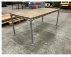 Stoere industriële eettafel - Steigerhout & Steigerbuis 180x, Ophalen of Verzenden, Nieuw, Metaal, Industrieel