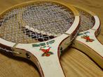 2 oude vintage brocante houten tennisrackets mooie set, Sport en Fitness, Tennis, Overige merken, Racket, Gebruikt, Ophalen of Verzenden