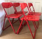 4 X Lerolin klapstoel | Rood | Italiaans design | jaren 70, Ophalen of Verzenden, Zo goed als nieuw, Rood, Eén