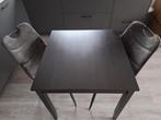 2Eetkamerstoelen antraciet + eettafel zwart, Ophalen, Twee, Zo goed als nieuw, Stof