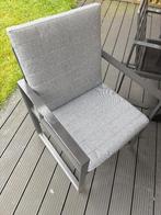 Tuinstoel 4 stuks met nieuwe kussens, Tuin en Terras, Tuinstoelen, Ophalen, Zo goed als nieuw, Aluminium, Stapelbaar