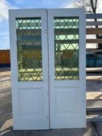 Set openslaande deuren met glas in lood 210x131cm