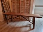 Oud houten bankje bijzettafel sidetable landelijk sober, Ophalen