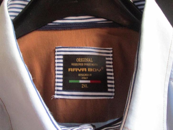 mj/ARYA BOY/overhemd maat 2XL/leuke details/elleboogstukken, Kleding | Heren, Grote Maten, Zo goed als nieuw, Overhemd, Blauw