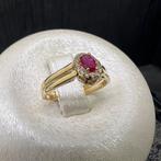 14 karaat gouden ring robijn steen nieuw, 20 of groter, Heer, Ophalen of Verzenden, Zo goed als nieuw