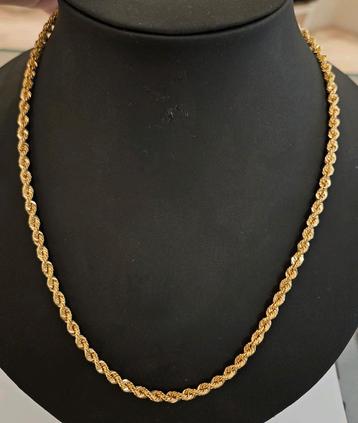 18 karaats gouden rope / koord ketting geelgoud 65cm  beschikbaar voor biedingen