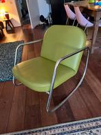 Vintage look groene stoel buizenframe, Huis en Inrichting, Stoelen, Ophalen of Verzenden, Zo goed als nieuw, Overige kleuren, Eén