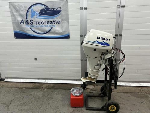 Suzuki DF 15 pk 4 takt / Langstaart / Elektrisch gestart, Watersport en Boten, Buiten- en Binnenboordmotoren, Gebruikt, Benzine