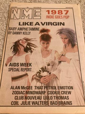 NME 1987 THAT PETROL EMOTION Zodiac Mindwarp BAD BRAINS Coil