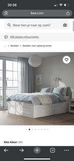 Ikea 2 persoonsbed met lades, Huis en Inrichting, Ophalen, Gebruikt, Wit, Tweepersoons