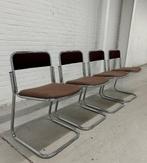 4 x vintage buisframe stoelen, Huis en Inrichting, Stoelen, Twee, Gebruikt, Ophalen