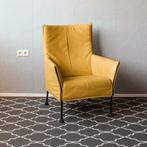 2x Montis Charly Okergeel leder zwart onderstel, Huis en Inrichting, Fauteuils, Niet ingevuld, Niet ingevuld, Leer, Ophalen of Verzenden