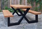 Kinder picknicktafel douglas hout/staal, Tuin en Terras, Picknicktafels, Staal, Niet ingevuld, Nieuw, Ophalen of Verzenden