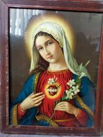 Vintage Schilderij Maria met Heilig Hart, Ophalen of Verzenden