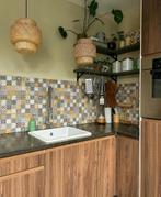 2 bamboe hanglampen, Huis en Inrichting, Ophalen, Zo goed als nieuw, Minder dan 50 cm