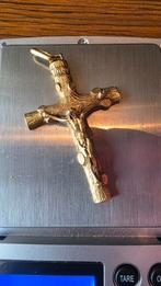 Gouden hanger jezus aan het kruis 18 karaat, Sieraden, Tassen en Uiterlijk, Kettinghangers, Ophalen, Gebruikt, Kruis of Symbool
