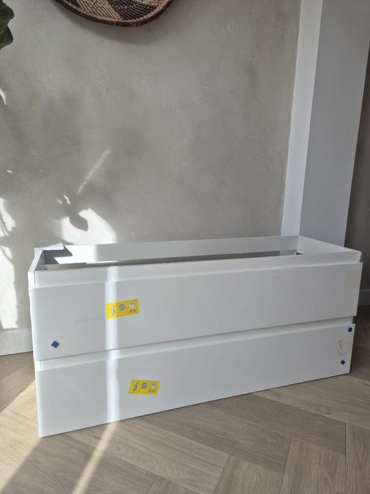INK onderkast meubel (NIEUW in doos)glans wit 120 cm x 40 cm, Huis en Inrichting, Badkamer | Badkamermeubels, Nieuw, Wastafelkast