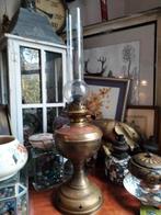 Antieke koperen olielamp, origineel, Antiek en Kunst, Antiek | Lampen, Ophalen of Verzenden