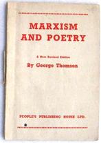 Marxism and Poetry 1954 Thomson New Delhi People's Publ. Hse, Antiek en Kunst, Ophalen of Verzenden