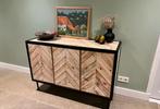 Dressoir, staal en hout, Overige houtsoorten, 75 cm of meer, Nieuw, Ophalen of Verzenden