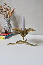 Grote messing bloem kandelaar, Ophalen of Verzenden, Koper of Brons