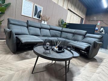 ZGAN Kapenga Lederen Hoekbank - Antraciet - 308 x 250 beschikbaar voor biedingen