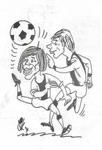 Pagina grootte Dik Bruynesteyn tekening Johan Cruijff, Verzamelen, Sportartikelen en Voetbal, Ophalen of Verzenden