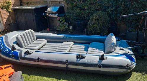 Intex Excursion 5 + Mini Kota motor + VMF 105Ah accu (12V), Watersport en Boten, Kano's, Zo goed als nieuw, Ophalen