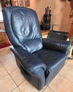 Relaxstoel van Leer, elektrisch bediend, Huis en Inrichting, Fauteuils, Ophalen, Zo goed als nieuw, 75 tot 100 cm, Leer