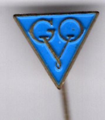 G.O.V. blauw op koper speldje ( P_185 ) beschikbaar voor biedingen