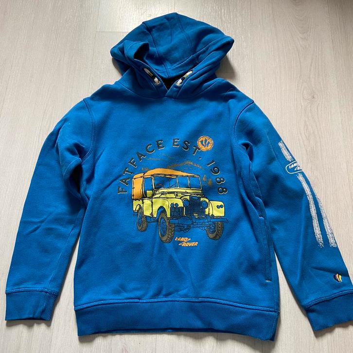 blauwe FATFACE x Land Rover trui mt 134-140, Kinderen en Baby's, Kinderkleding | Maat 140, Jongen, Trui of Vest, Verzenden