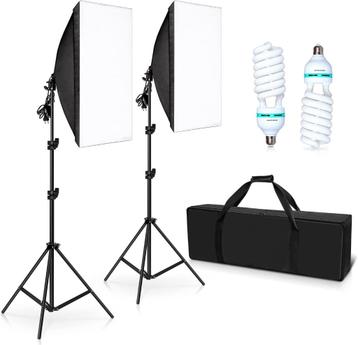 Fotostudio lampen set - 2x softbox - statief - fotolampen beschikbaar voor biedingen