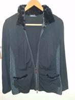 Frank Walder Zwart Jasje met Bontkraag Maat 46, Kleding | Dames, Jasjes, Kostuums en Pakken, Zwart, Maat 46/48 (XL) of groter