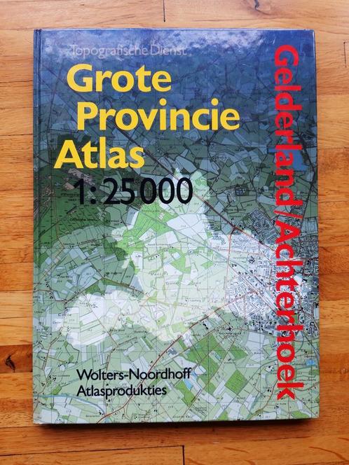 Boek grote provincie atlas Gelderland / Achterhoek topografi, Boeken, Atlassen en Landkaarten, Zo goed als nieuw, Nederland, 1800 tot 2000
