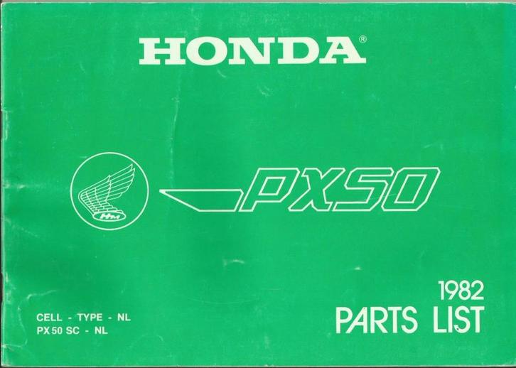 Honda PX50 Parts List 1982 (1317z), Fietsen en Brommers, Handleidingen en Instructieboekjes, Zo goed als nieuw, Ophalen of Verzenden