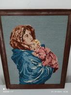Onze Lieve Vrouwe  Maria met kindje Jezus, hand geborduurd, Antiek en Kunst, Ophalen of Verzenden