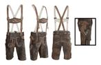 Lederhosen Man Oktoberfest Heren Trachten Mode Leer Bruin, AA Lederhosen, Carnaval, Maat 48/50 (M), Nieuw