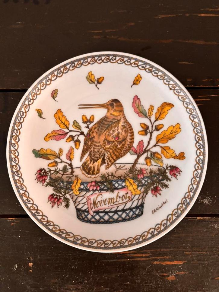 Wandbordje Hutschenreuter Germany Ole Winther maand November, Antiek en Kunst, Curiosa en Brocante, Ophalen of Verzenden