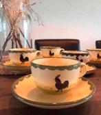 💝 ZELLER FAYENCERIE HAAN EN KIP geel groen kop en schotel, Ophalen of Verzenden, Zo goed als nieuw, Overige stijlen, Kop(pen) en/of Schotel(s)