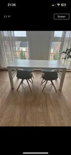 Ikea Pahl bureau /tafel met 4 Woody stoelen ZGAN, Ophalen of Verzenden, Zo goed als nieuw, Rechthoekig, 50 tot 100 cm