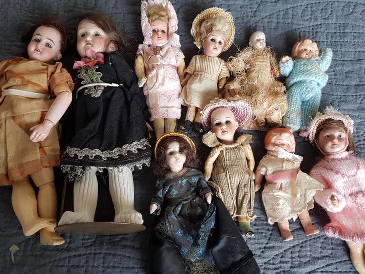 Antieke Poppen Verzameling ook per stuk., Antiek en Kunst, Antiek | Speelgoed, Ophalen